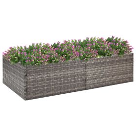 Garden Planter Gray 61.8"x31.5"x15.7" Poly Rattan