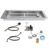 VEVOR 24 x 8 inch Drop-in Fire Pit Pan, Rectangular Stainless Steel Fire Pit Burner Kit, Natural & Propane Gas Fire Pan 120