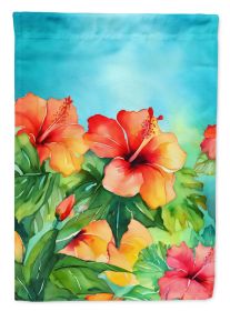 Hawaii Hawaiian Hibiscus in Watercolor Garden Flag Mailbox Flag Decorative Yard Flag Banner Outside Patio Artwork Yard Flower Beds, Garden Size