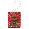 Shar Pei Holiday Christmas Porcelain Ornament Christmas Tree Hanging Decorations for Home Christmas Holiday, Rectangle, Gift, Multicolor