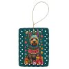 Australian Terrier Holiday Christmas Porcelain Ornament Christmas Tree Hanging Decorations for Home Christmas Holiday, Rectangle, Gift, Multicolor