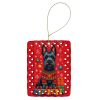 Scottish Terrier Holiday Christmas Porcelain Ornament Christmas Tree Hanging Decorations for Home Christmas Holiday, Rectangle, Gift, Multicolor