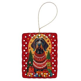 German Wirehaired Pointer Holiday Christmas Porcelain Ornament Christmas Tree Hanging Decorations for Home Christmas Holiday, Rectangle, Gift