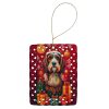 Petit Basset Griffon Vendeen Holiday Christmas Porcelain Ornament Christmas Tree Hanging Decorations for Home Christmas Holiday, Rectangle, Gift