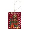 Otterhound Holiday Christmas Porcelain Ornament Christmas Tree Hanging Decorations for Home Christmas Holiday, Rectangle, Gift, Multicolor
