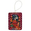 Greyhound Holiday Christmas Porcelain Ornament Christmas Tree Hanging Decorations for Home Christmas Holiday, Rectangle, Gift, Multicolor