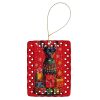 Miniature Pinscher Holiday Christmas Porcelain Ornament Christmas Tree Hanging Decorations for Home Christmas Holiday, Rectangle, Gift, Multicolor