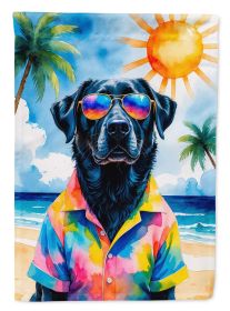 Black Labrador Retriever Summer Beach Time Garden Flag Mailbox Flag Decorative Yard Flag Banner Outside Patio Artwork Yard Flower Beds, Garden Size