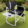 1-piece Upholstered Folding Outdoor Chair With Side Table And Storage Bag