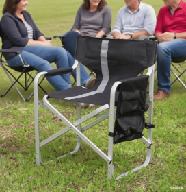 1-piece Upholstered Folding Outdoor Chair With Side Table And Storage Bag