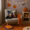 Chocolate Labrador Retriever Puppy Halloween Throw Pillow Machine Washable, Indoor Outdoor Decorative Pillow for Couch, Bed or Patio, 14Hx14W