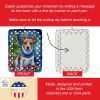 Jack Russell Terrier Christmas Reindeer Porcelain Ornament Christmas Tree Hanging Decorations for Home Christmas Holiday, Rectangle, Gift, Multicolor