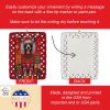 Chinese Crested Holiday Christmas Porcelain Ornament Christmas Tree Hanging Decorations for Home Christmas Holiday, Rectangle, Gift, Multicolor
