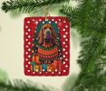 Bloodhound Holiday Christmas Porcelain Ornament Christmas Tree Hanging Decorations for Home Christmas Holiday, Rectangle, Gift, Multicolor