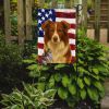 Red and White Border Collie American Flag Garden Flag Mailbox Flag Decorative Yard Flag Banner Outside Patio Artwork Yard Flower Beds, Garden Size