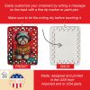Shih Tzu Holiday Christmas Porcelain Ornament Christmas Tree Hanging Decorations for Home Christmas Holiday, Rectangle, Gift, Multicolor