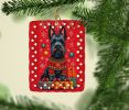 Scottish Terrier Holiday Christmas Porcelain Ornament Christmas Tree Hanging Decorations for Home Christmas Holiday, Rectangle, Gift, Multicolor