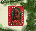 Sussex Spaniel Holiday Christmas Porcelain Ornament Christmas Tree Hanging Decorations for Home Christmas Holiday, Rectangle, Gift, Multicolor