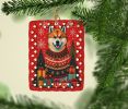 Akita Holiday Christmas Porcelain Ornament Christmas Tree Hanging Decorations for Home Christmas Holiday, Rectangle, Gift, Multicolor