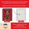 Biewer Terrier Holiday Christmas Porcelain Ornament Christmas Tree Hanging Decorations for Home Christmas Holiday, Rectangle, Gift, Multicolor