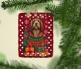 Otterhound Holiday Christmas Porcelain Ornament Christmas Tree Hanging Decorations for Home Christmas Holiday, Rectangle, Gift, Multicolor