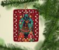 Doberman Pinscher Holiday Christmas Porcelain Ornament Christmas Tree Hanging Decorations for Home Christmas Holiday, Rectangle, Gift, Multicolor