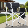 1-piece Upholstered Folding Outdoor Chair With Side Table And Storage Bag