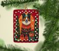 Collie Holiday Christmas Porcelain Ornament Christmas Tree Hanging Decorations for Home Christmas Holiday, Rectangle, Gift, Multicolor