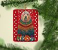 Komondor Holiday Christmas Porcelain Ornament Christmas Tree Hanging Decorations for Home Christmas Holiday, Rectangle, Gift, Multicolor