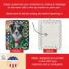 Border Collie Christmas Porcelain Ornament Christmas Tree Hanging Decorations for Home Christmas Holiday, Rectangle, Gift, Multicolor