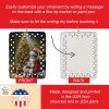 Fox Terrier and Santa Claus Porcelain Ornament Christmas Tree Hanging Decorations for Home Christmas Holiday, Rectangle, Gift, Multicolor