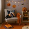 Westie Spaniel Puppy Halloween Throw Pillow Machine Washable, Indoor Outdoor Decorative Pillow for Couch, Bed or Patio, 14Hx14W
