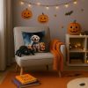 Golden Retriever Puppy Halloween Throw Pillow Machine Washable, Indoor Outdoor Decorative Pillow for Couch, Bed or Patio, 14Hx14W
