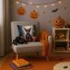 Miniature Pinscher Puppy Halloween Throw Pillow Machine Washable, Indoor Outdoor Decorative Pillow for Couch, Bed or Patio, 14Hx14W