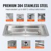 VEVOR 24 x 8 inch Drop-in Fire Pit Pan, Rectangular Stainless Steel Fire Pit Burner Kit, Natural & Propane Gas Fire Pan 120