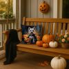 Westie Spaniel Puppy Halloween Throw Pillow Machine Washable, Indoor Outdoor Decorative Pillow for Couch, Bed or Patio, 14Hx14W