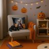French Bulldog Puppy Halloween Throw Pillow Machine Washable, Indoor Outdoor Decorative Pillow for Couch, Bed or Patio, 14Hx14W