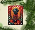 Flat-Coated Retriever Holiday Christmas Porcelain Ornament Christmas Tree Hanging Decorations for Home Christmas Holiday, Rectangle, Gift, Multicolor
