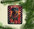 Rottweiler Holiday Christmas Porcelain Ornament Christmas Tree Hanging Decorations for Home Christmas Holiday, Rectangle, Gift, Multicolor