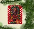 Field Spaniel Holiday Christmas Porcelain Ornament Christmas Tree Hanging Decorations for Home Christmas Holiday, Rectangle, Gift, Multicolor