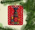 Miniature Pinscher Holiday Christmas Porcelain Ornament Christmas Tree Hanging Decorations for Home Christmas Holiday, Rectangle, Gift, Multicolor