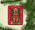 Wheaten Terrier Holiday Christmas Porcelain Ornament Christmas Tree Hanging Decorations for Home Christmas Holiday, Rectangle, Gift, Multicolor