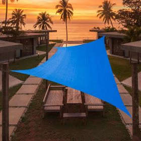 Artpuch Custom Size Sky Blue Sun Shade Sail Triangle Canopy 185 GSM Durable Fabric UV Block Awning for Outdoor Patio Garden Backyard (Customized (Color: Sky Blue, size: 09'x24')