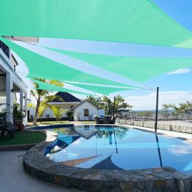 Artpuch Custom Size Turquoise Sun Shade Sail Triangle Canopy 185 GSM Durable Fabric UV Block Awning for Outdoor Patio Garden Backyard (Customized (Color: Turquoise, size: 12X25X25)