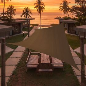 Artpuch Custom Size Brown Sun Shade Sail Triangle Canopy 185 GSM Durable Fabric UV Block Awning for Outdoor Patio Garden Backyard (Customized Ava (Color: Brown, size: 18'x19')