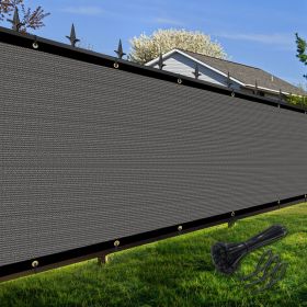 Artpuch Privacy Fence Screen Dark Grey Customized Outdoor Mesh Panels for Backyard, Balcony,Patio,Construction Site with Zip Ties (Color: Dark Grey, size: 6x30 ft)