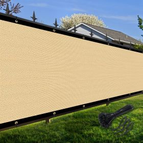Artpuch Privacy Fence Screen Sand Customized Outdoor Mesh Panels for Backyard, Balcony,Patio,Construction Site with Zip Ties (Color: Sand, size: 4x269 ft)